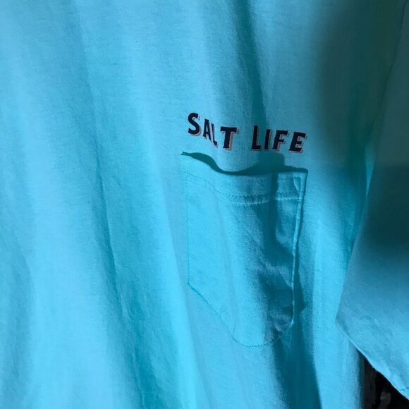 Salt Life size Large short sleeve t-shirt green preshrunk cotton New live salty - Picture 4 of 4